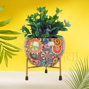Apple Meena Pot with Rajasthani Print