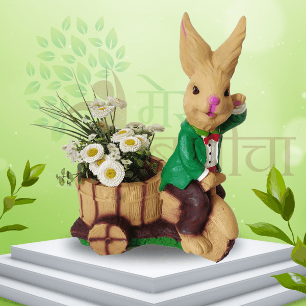 Rabbit on Cycle Resin Planter