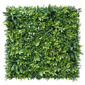 UV Coated Artificial Vertical Mat Green Leaves 100x100 cm