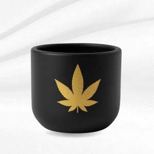 Black Golden Leaf Terracotta Planter