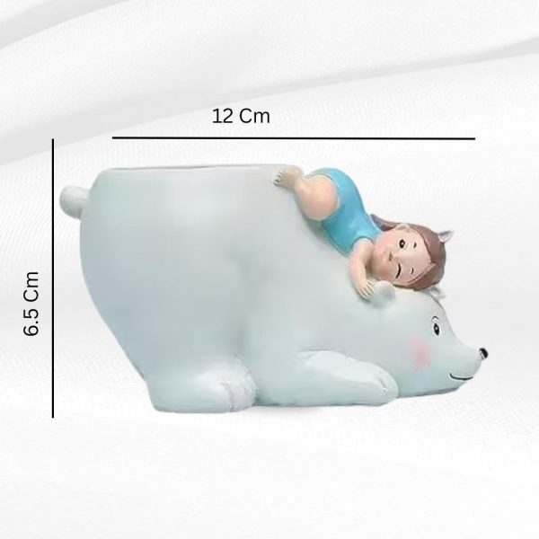 cute girl bear resin pot