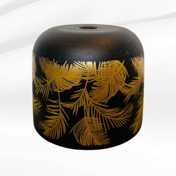 golden palm leaf terracotta planter