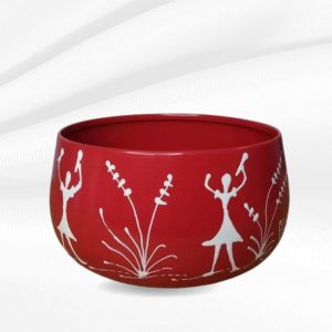 Handmade Red Metal Planter