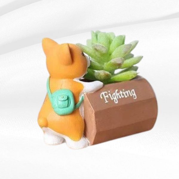 pencil dog resin pot