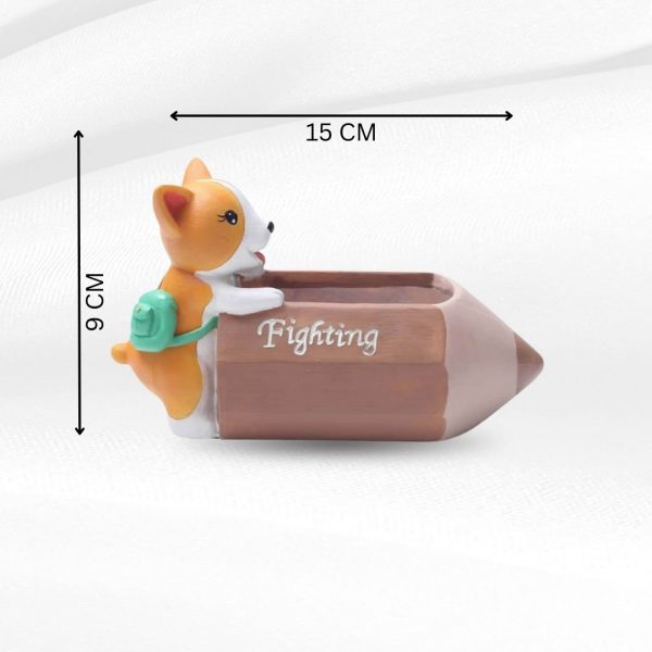pencil dog resin pot