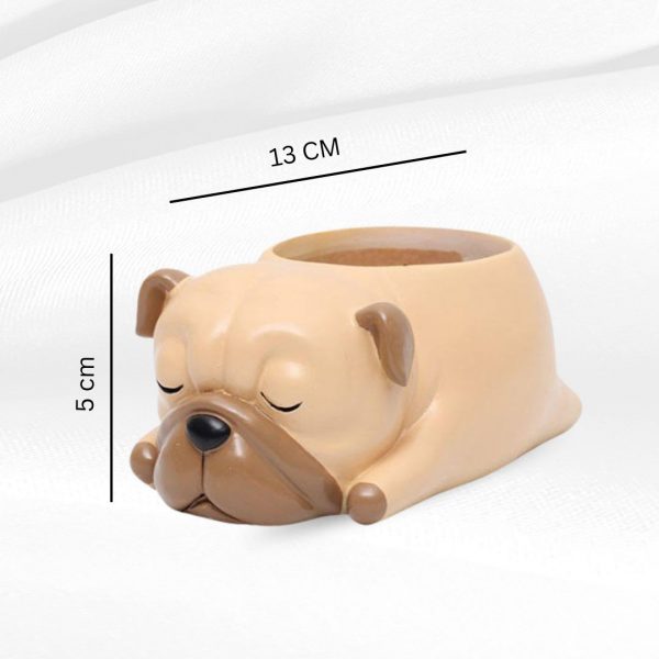 pug dog resin pot
